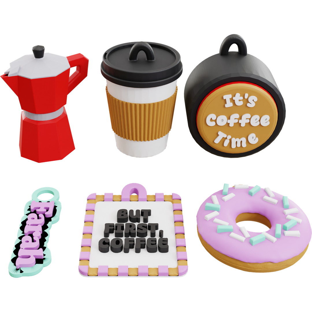 Coffee Lovers Bag Charm Suite