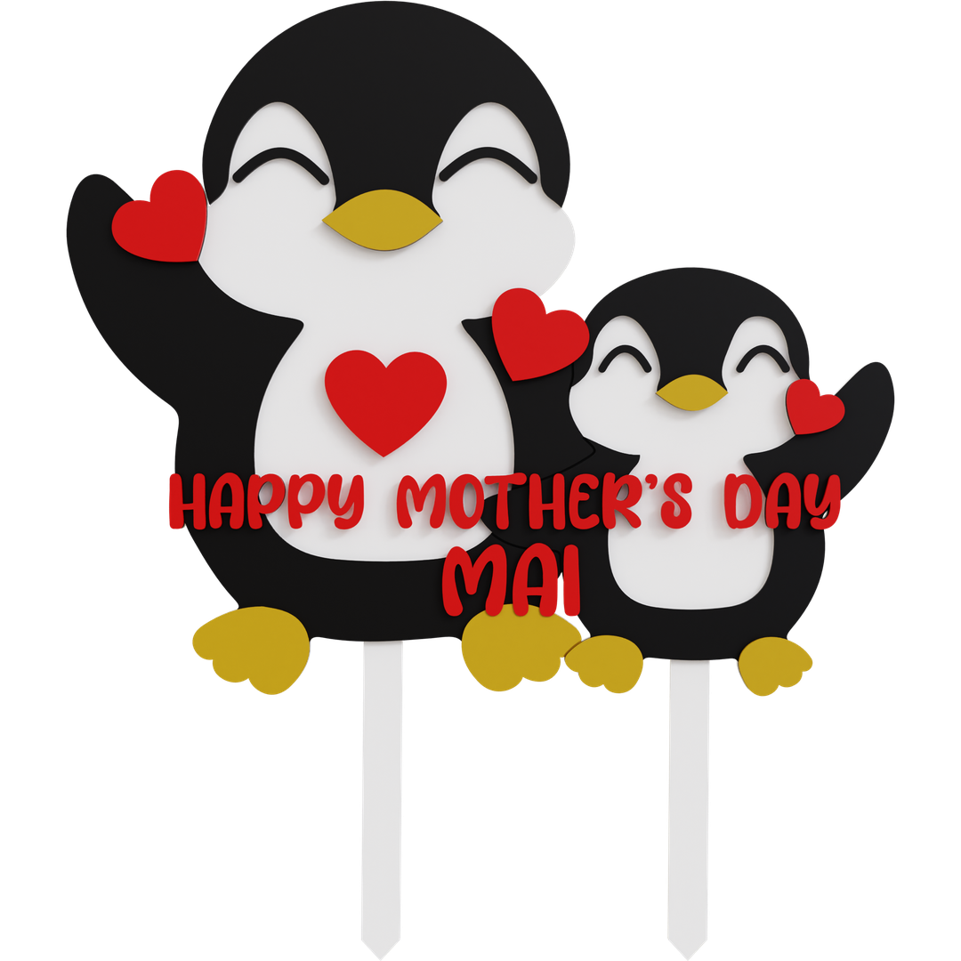 Penguin Heart Topper