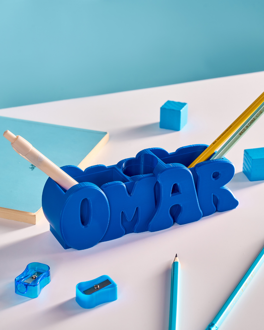 3D Desk Name Tag Pen Holder