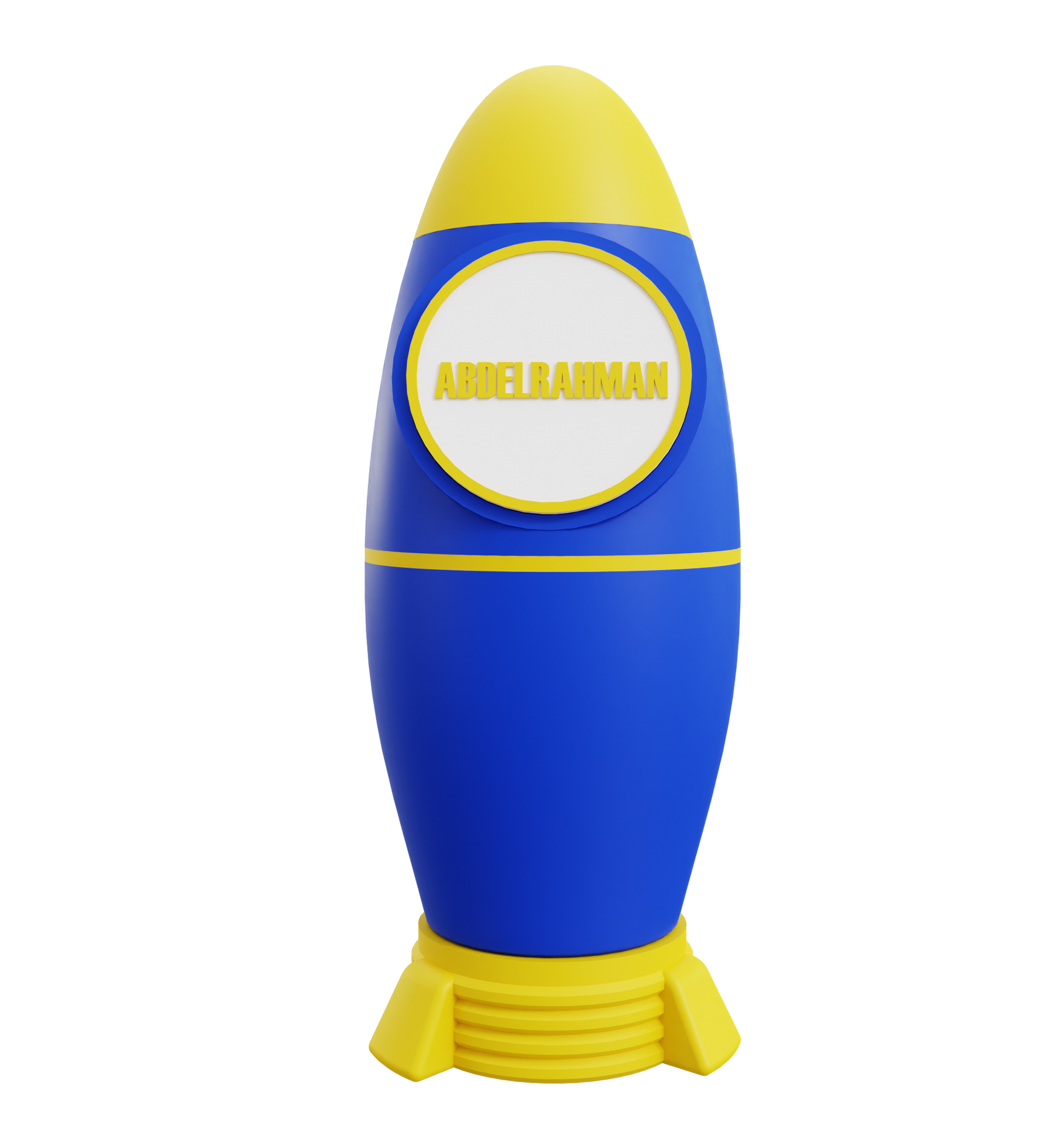 Custom 3D printed rocket 2-in-1 pen holder and pencil case with a personalized name