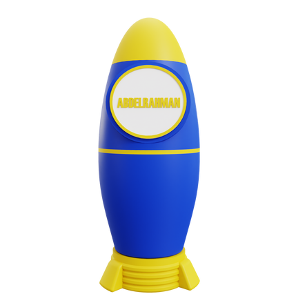 Custom 3D printed rocket 2-in-1 pen holder and pencil case with a personalized name
