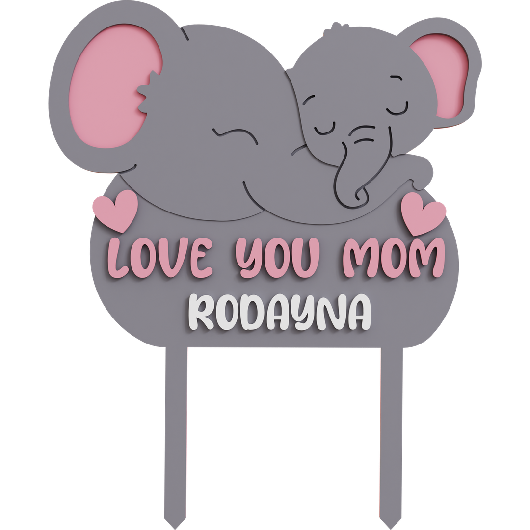 Elephant Hug Topper