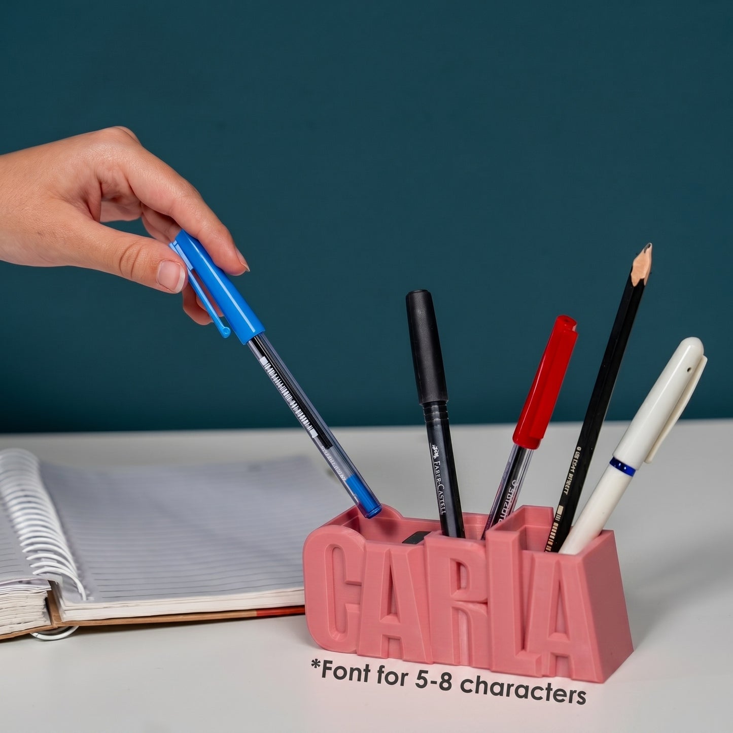 3D Desk Name Tag Pen Holder
