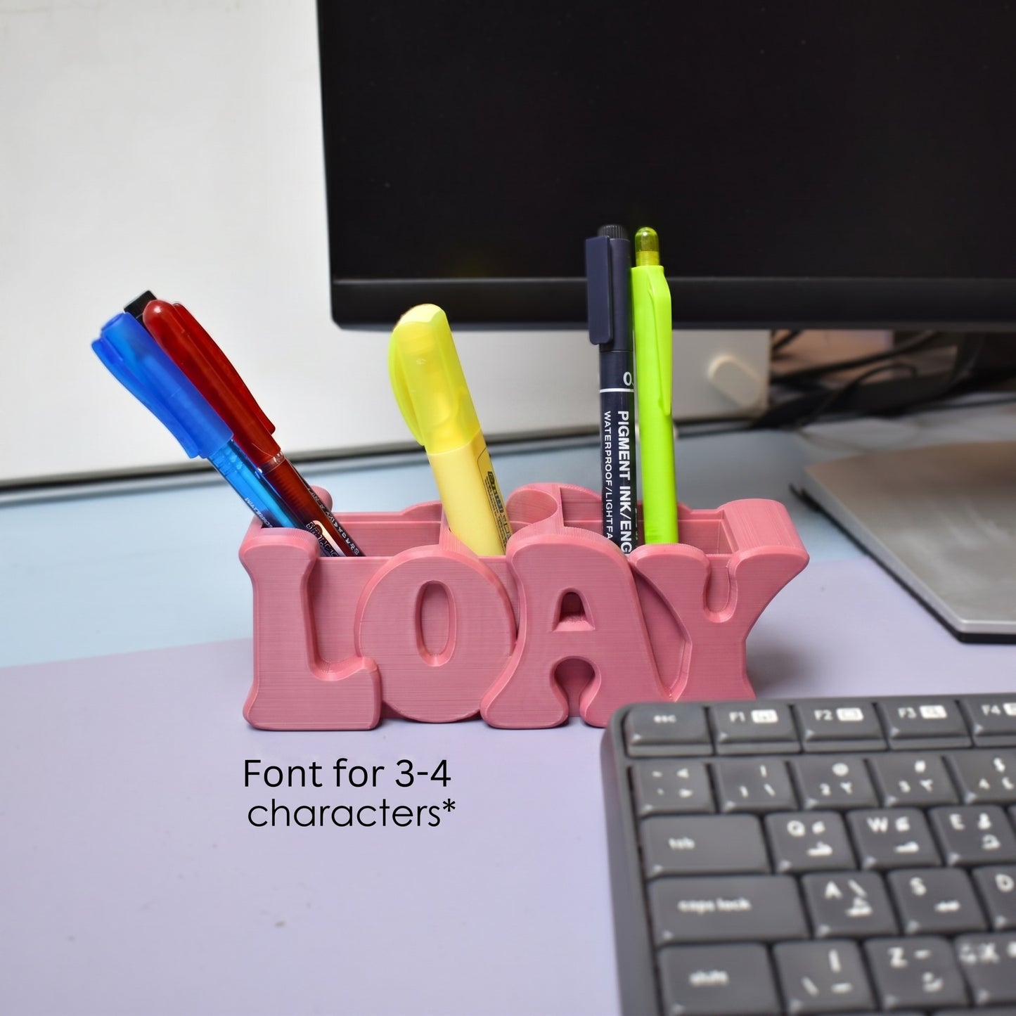 3D Desk Name Tag Pen Holder