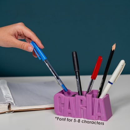 3D Desk Name Tag Pen Holder