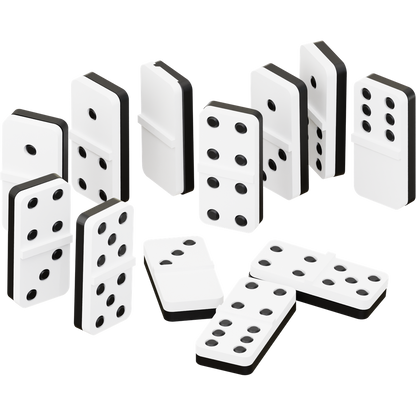 High-quality 3D printed white mini domino set with custom colors and modern design