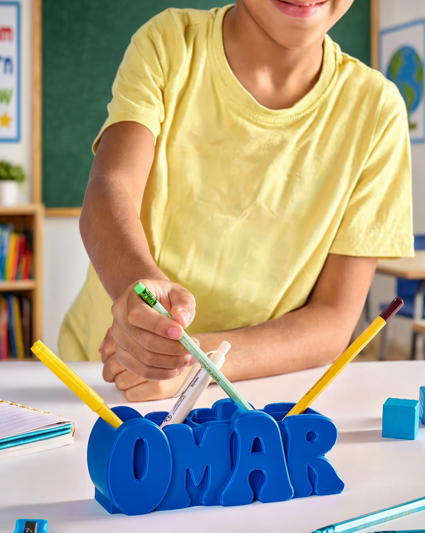 3D Desk Name Tag Pen Holder