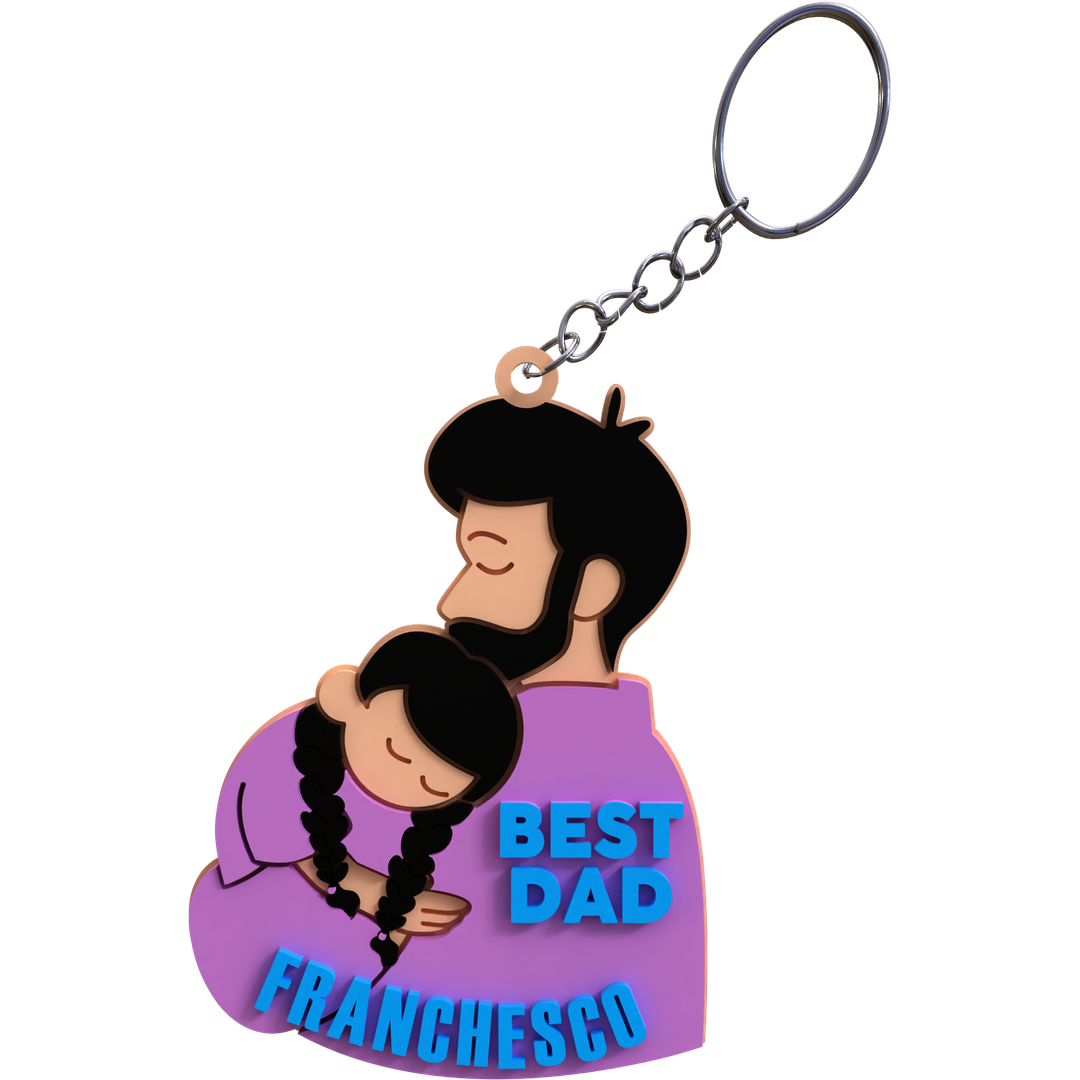 Dad & Daughter Keychain