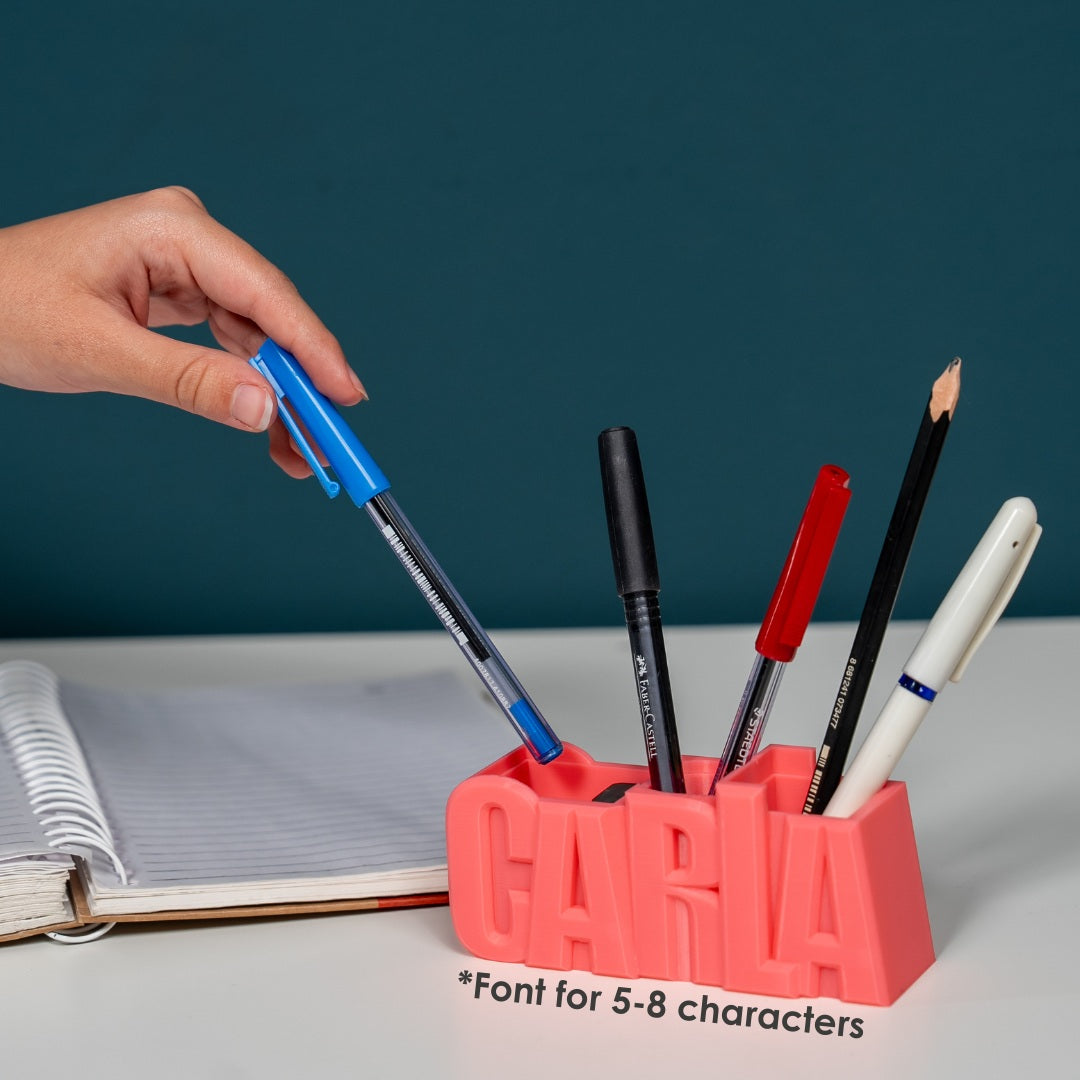 3D Desk Name Tag Pen Holder