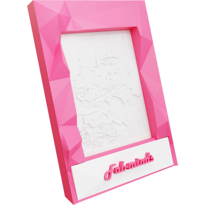 3D printed personalized GeoGlow geometric frame with subtle backlit lighting and a custom name strip