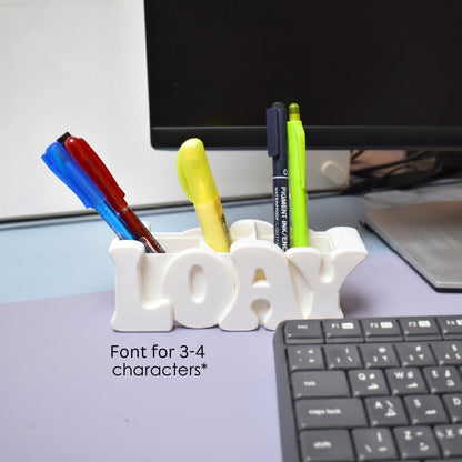 3D Desk Name Tag Pen Holder
