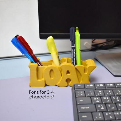 3D Desk Name Tag Pen Holder