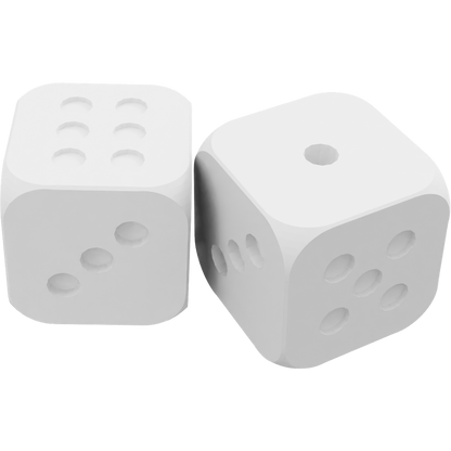 Compact 9.6mm precision balanced 3D printed White dice for board games