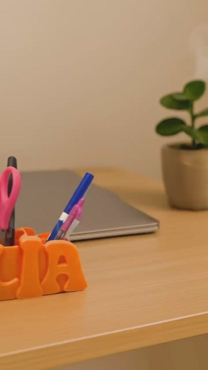 3D Desk Name Tag Pen Holder