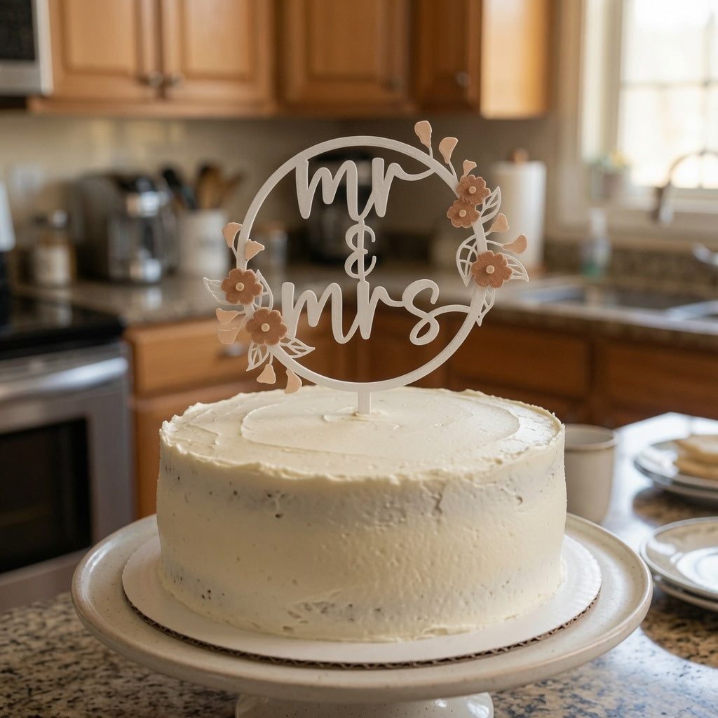Floral Elegance Cake Topper Default